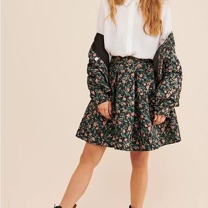 Anna Sui, Anthropologie floral jacquard glitter skirt